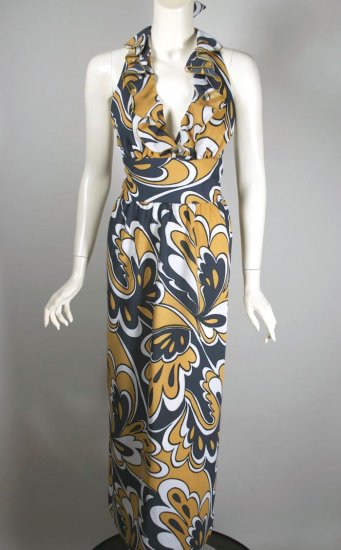 DR1450-sexy halter neck groovy print polyester dress 70s - 2.jpg