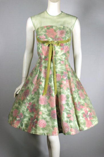 DR1488-1950s dress roses print illusion bodice pink green - 02.jpg