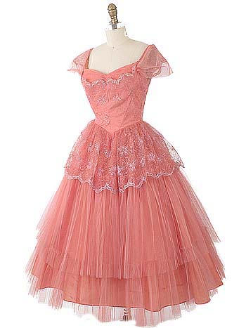 dr2522v1 1950s alred angelo coral tulle party dress.jpg