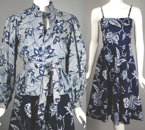 DR633-1970s sundress blue cotton batik print jacket.jpg