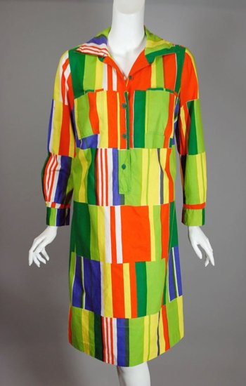 DR783-Marimekko colorful squares cotton shirtdress 1973 - 1.jpg