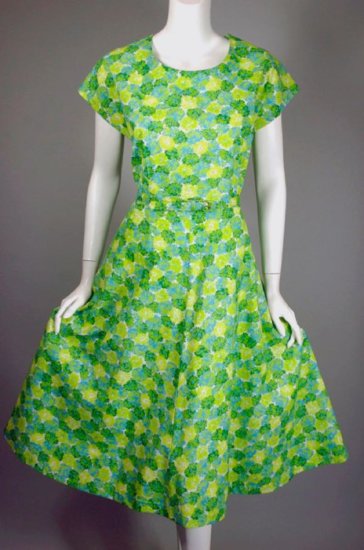 DR821-green floral cotton 1950s day dress plus size NOS - 2.2.jpg
