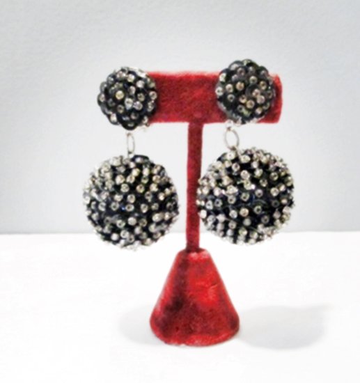 drop earrings,dicso ball,1960s,clip earrings,vintage jewelry,anothertimevintageapparel.JPG