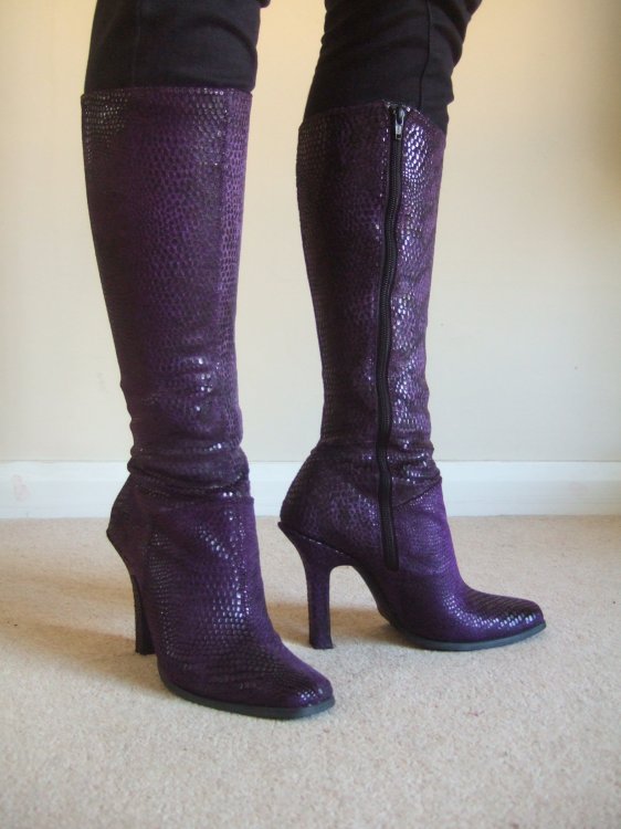 Dating Saxone purple snakeskin fabric boots | Vintage Fashion Guild Forums