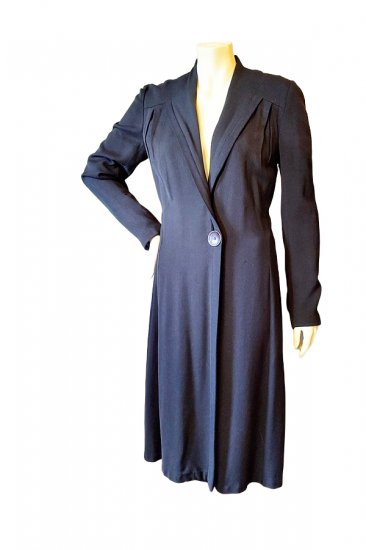 early 1940s vintage slim wool coat navy black button another time vintage apparel 1.png