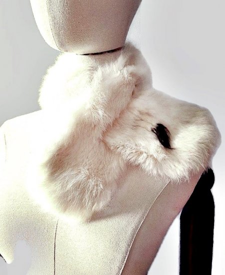 ermine vintage fur collar wrap collar,1940s white collar,anothertimevintageapparel.jpg