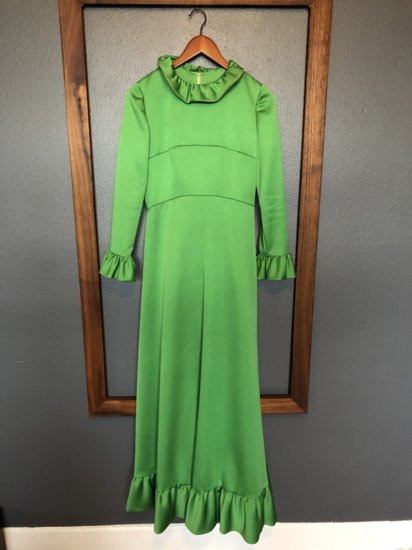 Help dating the most glorious green ruffle dress | Vintage Fashion ...