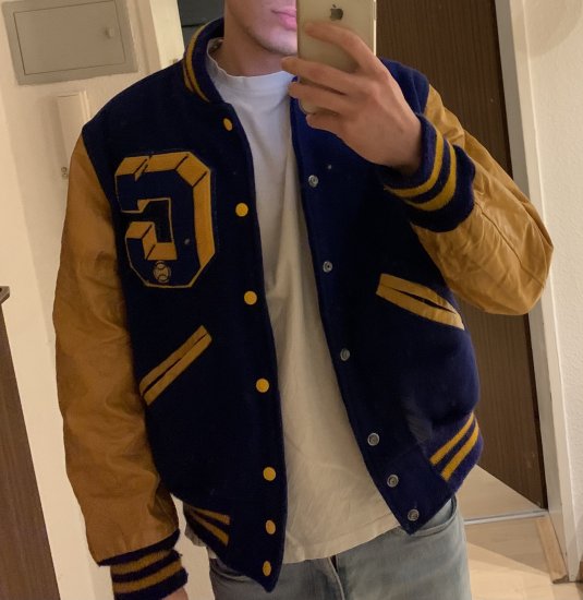 Does somebody know from which decade this varsity jacket is Does somebody know from which decade this varsity jacket is