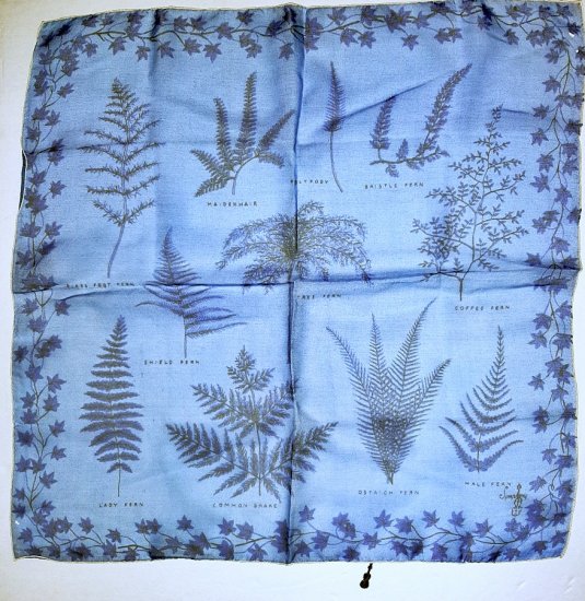 ferns chiffon nylon hankie scarf,botanical print,vintage 1050s,bette be good vintage.jpg