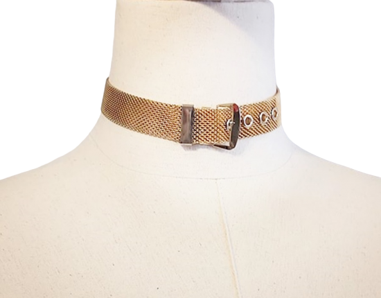 gold mesh belt style choker necklace 1950s 2-PhotoRoom.png-PhotoRoom.png