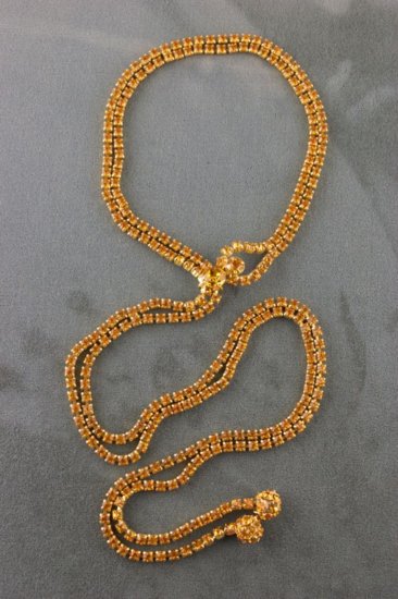 JN135-topaz rhinestones choker necklace 1950s 1960s lariat style - 1.jpg