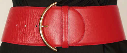 Laroche red leather belt-vfg.jpg