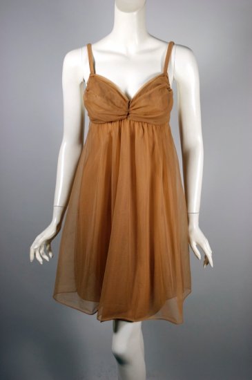 LG169-cafe-au-lait nylon babydoll nightgown 1960s 36 bust - 1.jpg