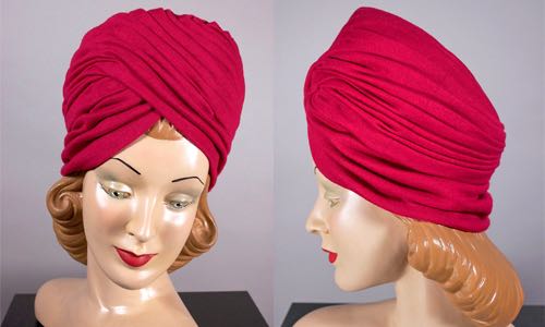 LH338-1960s turban hat pink wool knit.jpg