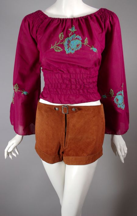 LP21-rust suede hotpants 1970s short shorts zip front - 1.jpg
