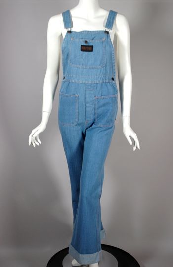 LP25-1970s denim overalls vintage flared leg light blue - 1.jpg