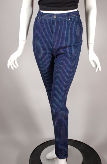 LP26-Sergio Valente vintage 70s skinny jeans pinstripes XS - 1.jpg