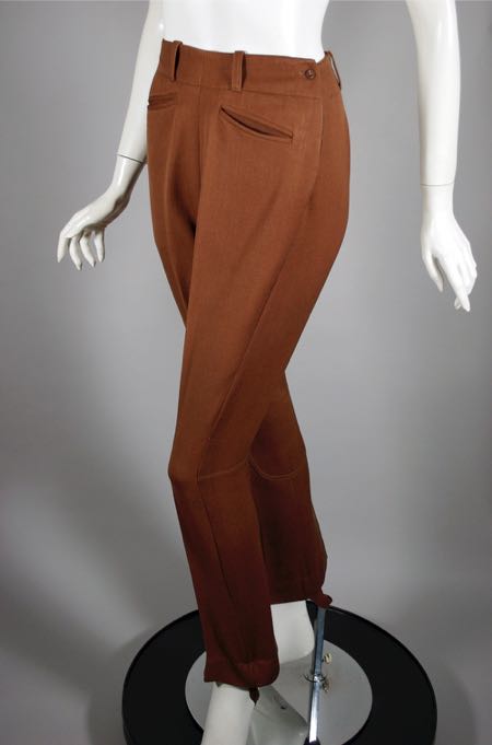 LP36-vintage ladies jodphurs 1940s rust brown wool twill - 2.jpg