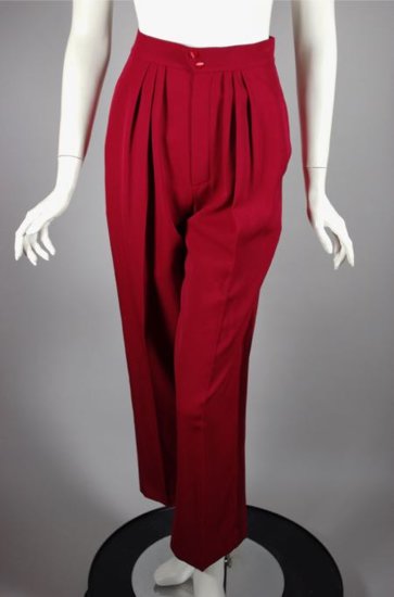 LP38-Thierry Mugler 80s vintage trousers ladies red XXS - 2.jpg