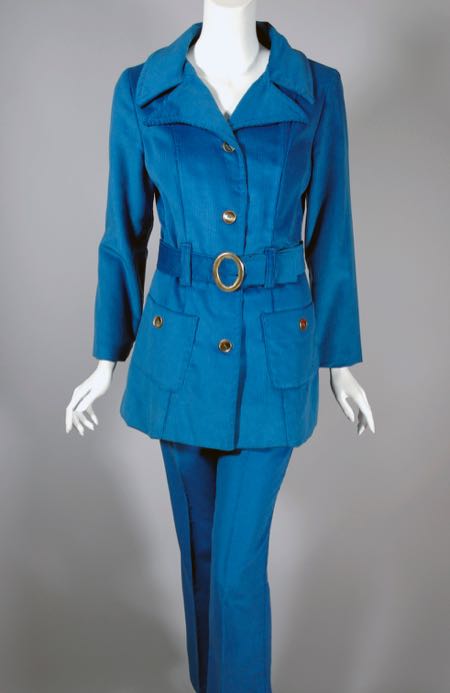 LST103-aqua corduroy pant suit ladies 1970s belted jacket - 5.jpg