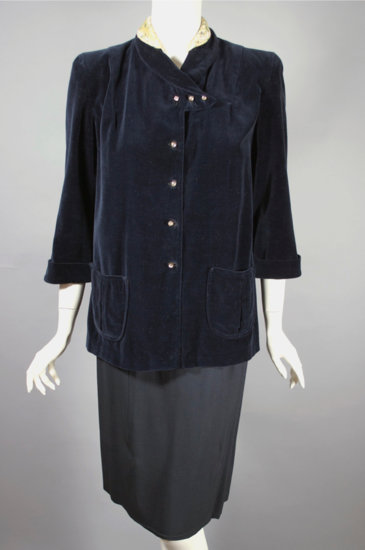 LST126-black velvet jacket swing top late 1950s 1950s maternity - 04.jpg