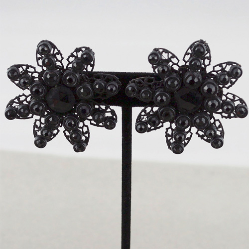 MB1 Miriram Haskell earrings 1950s black rhinestones spiderweb flowers.jpg