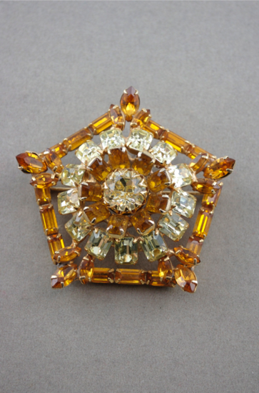 MB12-1950s rhinestone brooch topaz 50s pin pentagon - 1.png