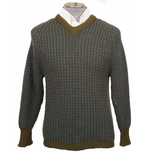 Mens Green V neck pullover vfg.jpg