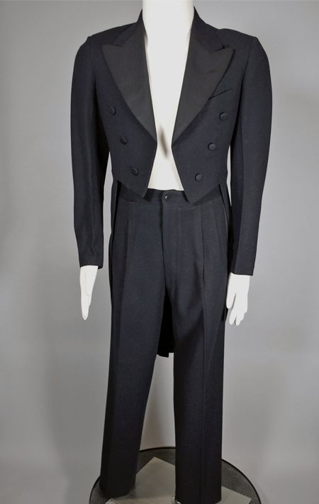 MST17-1930s vintage tuxedo tails 38 mens evening suit black - 1.jpg