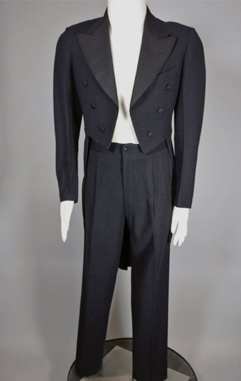 MST17-1930s vintage tuxedo tails 38 mens evening suit black - 1.jpg