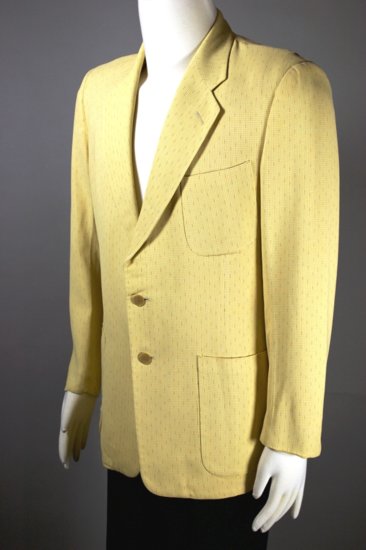 MST22-yellow fleck gabardine jacket 1950s mens sport coat 40-42 - 04.jpg