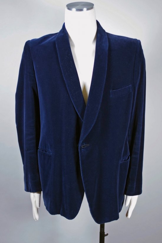 MST27-blue velveteen mens jacket 1950s Harrods London L-XL - 1.jpg