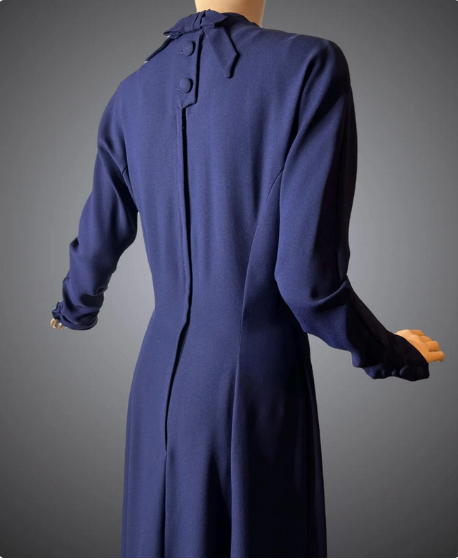 navy blue dress alfred werber back.png