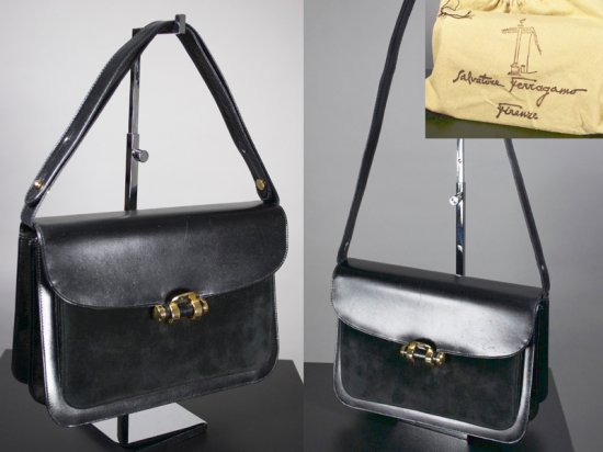 P379-black leather suede 1960s Salvatore Ferragamo bag - 17.jpg