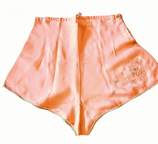 peach silk tap pants with flowers not worn 4.png