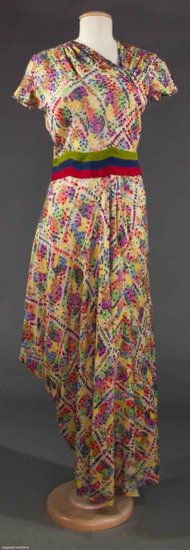 RAW SILK STENCILLED EVENING GOWN, c. 1940.jpg