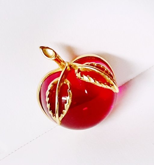 red apple jelly belly brooch,vintage 1960s ,vintage jewelry,anothertimevintageapparel.jpg