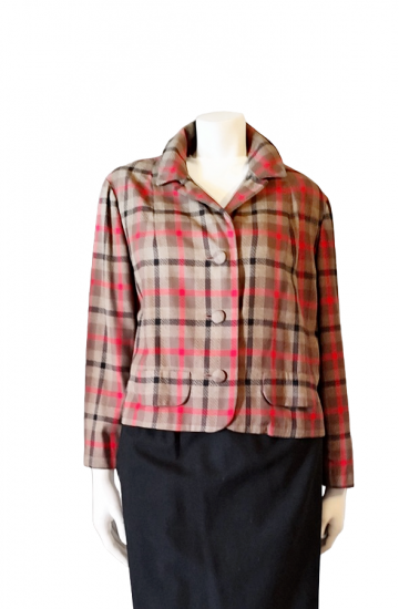 red brown plaid light wieght wool boxy 50 60s suit jacket plus size 1.png