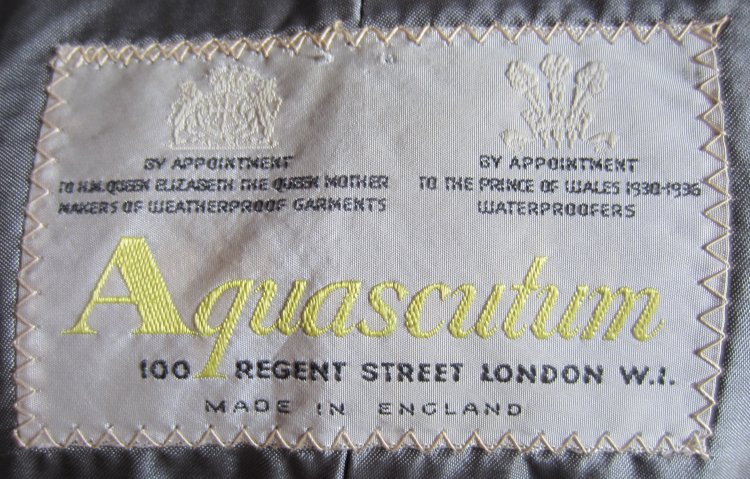 Help Identify the age/era of this Aquascutum coat label. 80s ...