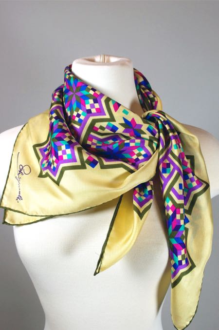 SC64-Schiaparelli silk scarf circa 1960s mosaic design - 6.jpg