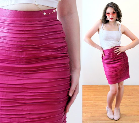 Skirt_Cache_Fuchsia-Leather_Shirred_Italy_SA102121-20_001.JPG