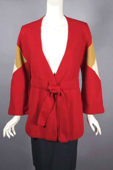 SW170-Italian wool knit 1970s cardigan sweater red belted - 03.5.jpg