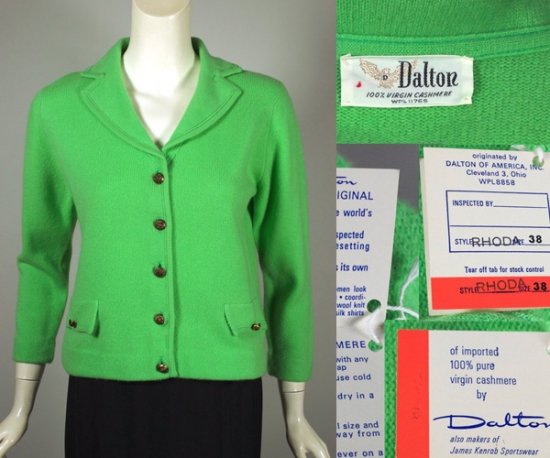 SW184 green Dalton cashmere cardigan 1960s collage.jpg