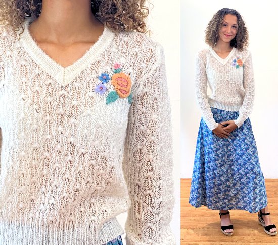 Sweater_Mister-Noah_Cream-Openwork-Crochet_Embroid-Flower_KBH12622-323_001.JPG