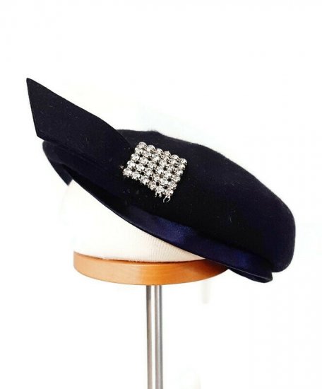 tilt beret look blue vtg 50s hat jewel piece.jpg