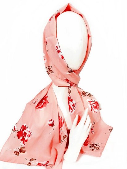 very long peach soft rose vintage scarf with red roses.jpg