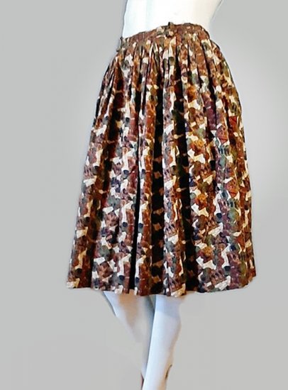 vintage 1950s brown coton novelty print skirt,fiull skirt,retro,bette be good vinatge.jpg