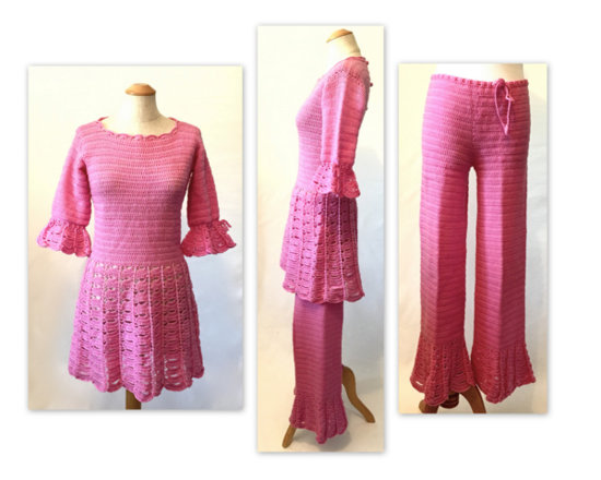 vintage 60s gogo dress and pants, outfit, knit - 10.jpg