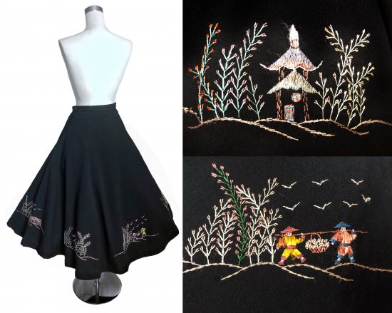 vintage black skirt embroidery 2.JPG